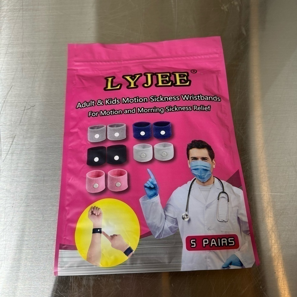 NEW LYJEE 5 Pairs Motion Sickness Bands, Nausea Wristbands for Car Sickness, Rel